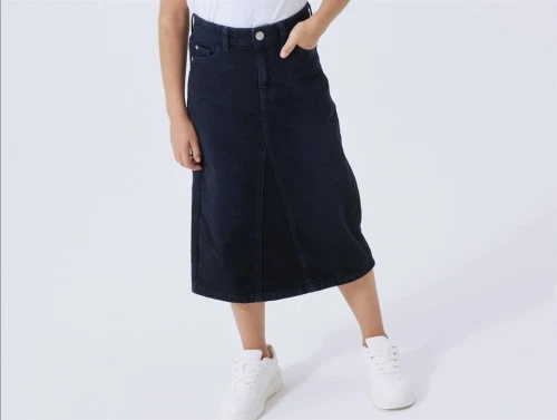 Name It black denim long nederdel